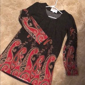 Fall paisley wool dress